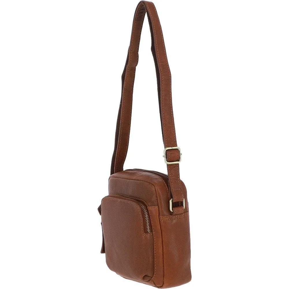 Michigan Leather Small Body Bag Cognac: M-55