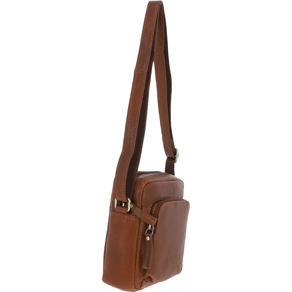 Michigan Leather Small Body Bag Cognac: M-55