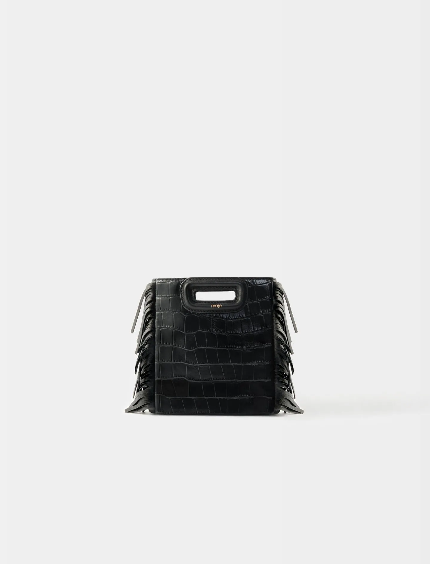 Mini embossed-leather M bag with chain