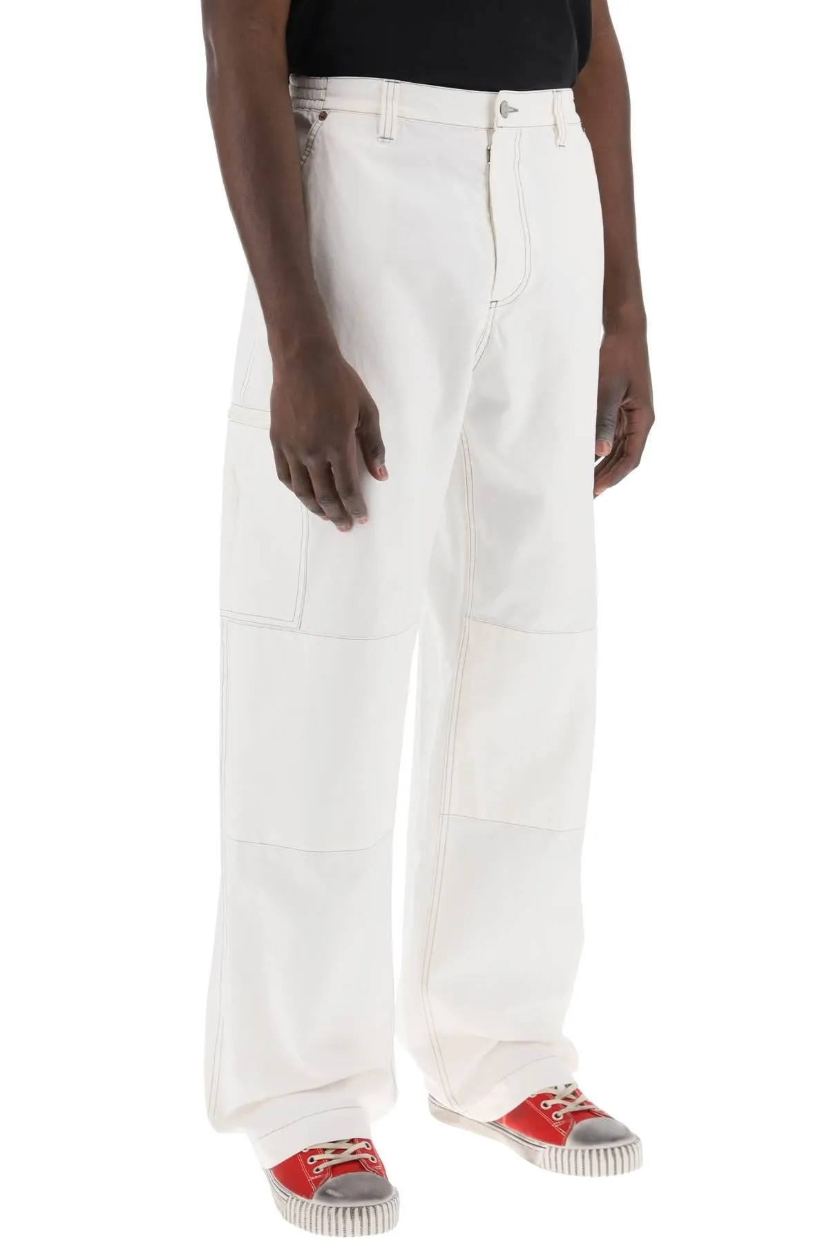 Mm6 Maison Margiela    Mm6 Maison Margiela Wide Cotton Canvas Trousers For Men Or Women