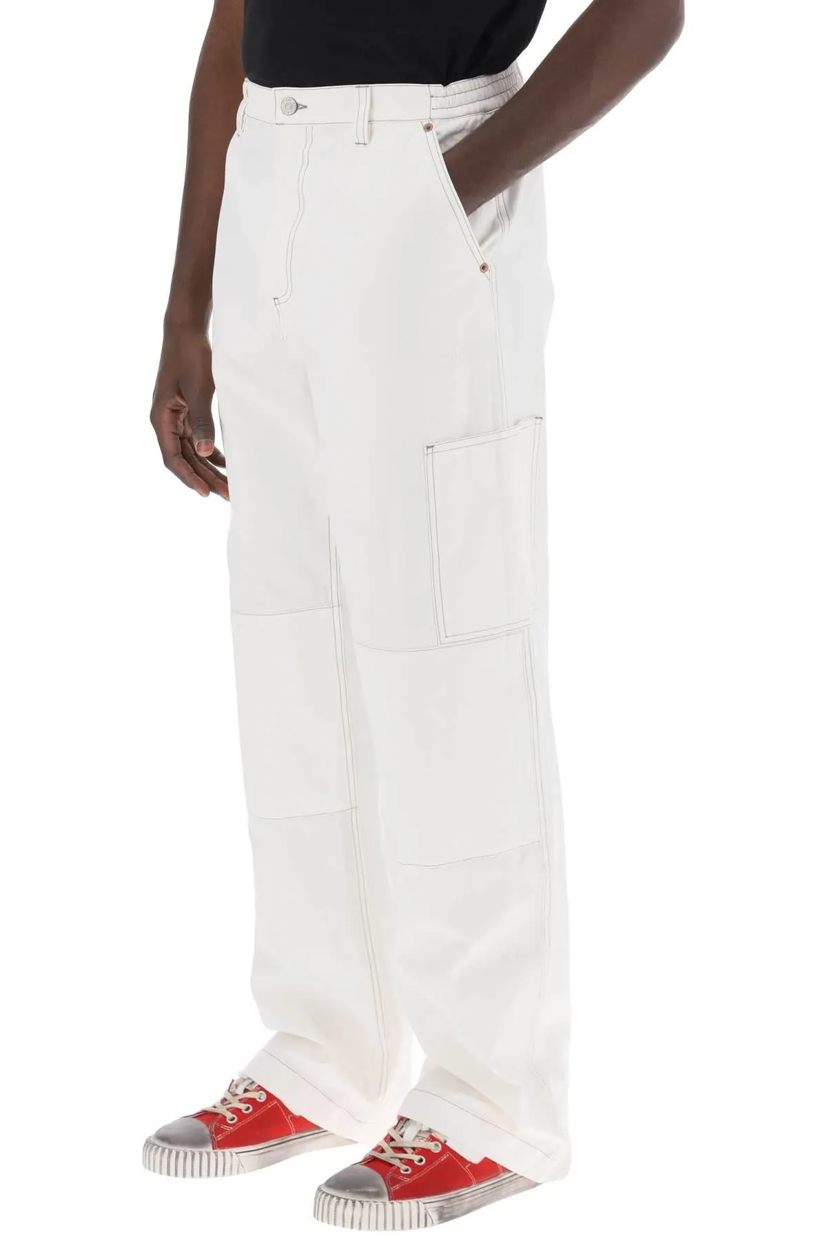 Mm6 Maison Margiela    Mm6 Maison Margiela Wide Cotton Canvas Trousers For Men Or Women