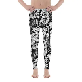 Monochrome Floral Men's Leggings