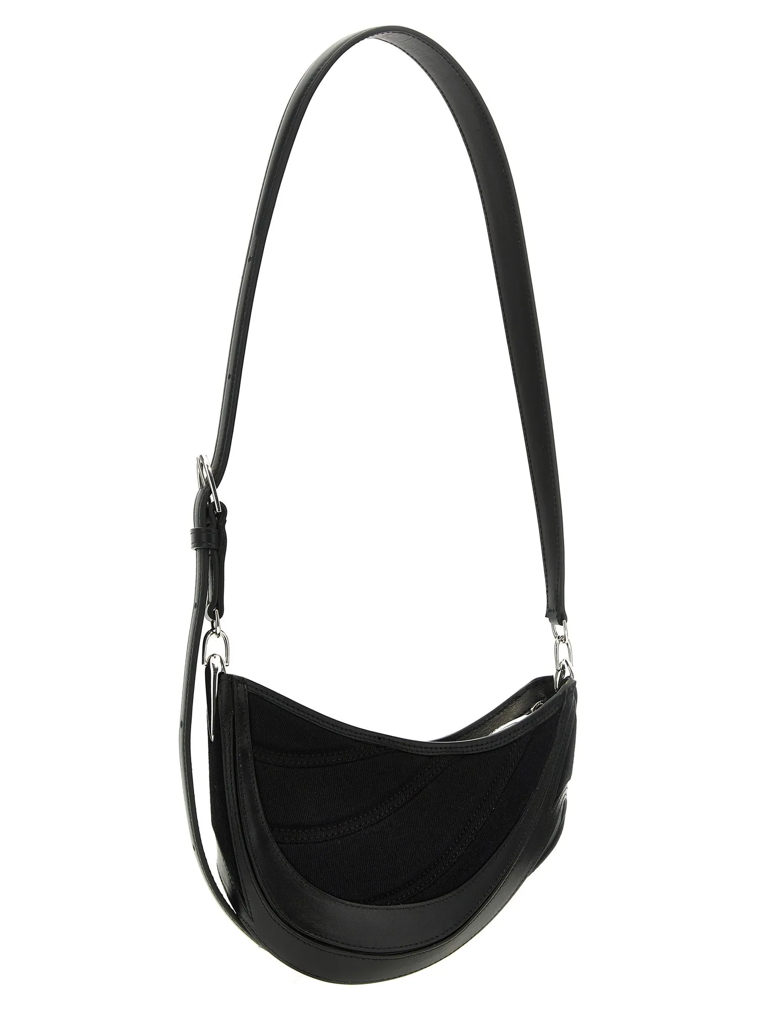 Mugler    Mugler 'Small Denim Spiral Curve 01' Shoulder Bag