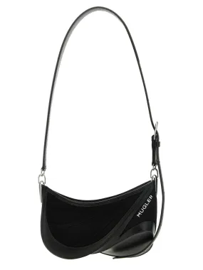 Mugler    Mugler 'Small Denim Spiral Curve 01' Shoulder Bag