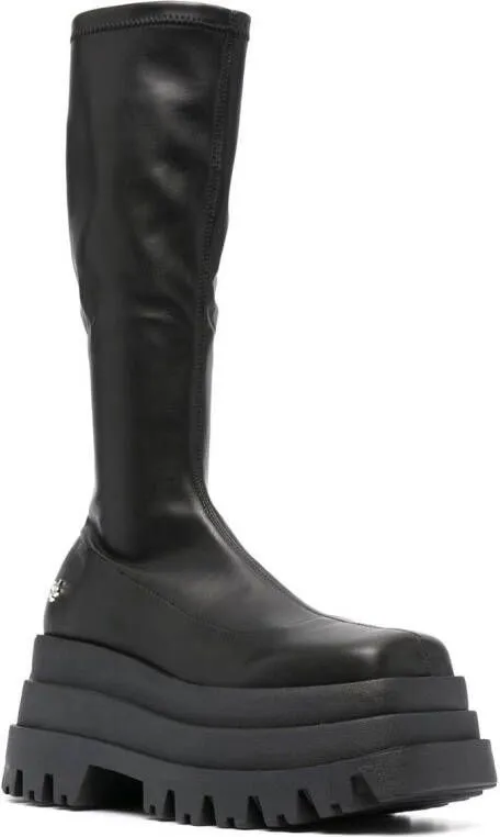 NAKED WOLFE Sin platform knee-high boot Black