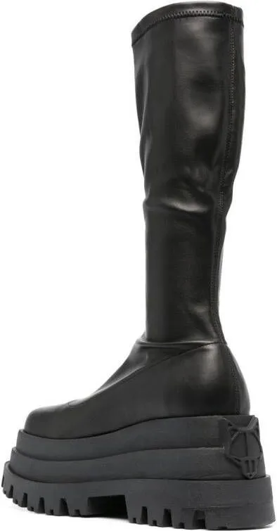 NAKED WOLFE Sin platform knee-high boot Black