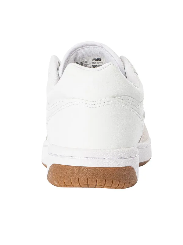 New Balance 480 Leather Trainers - White/White