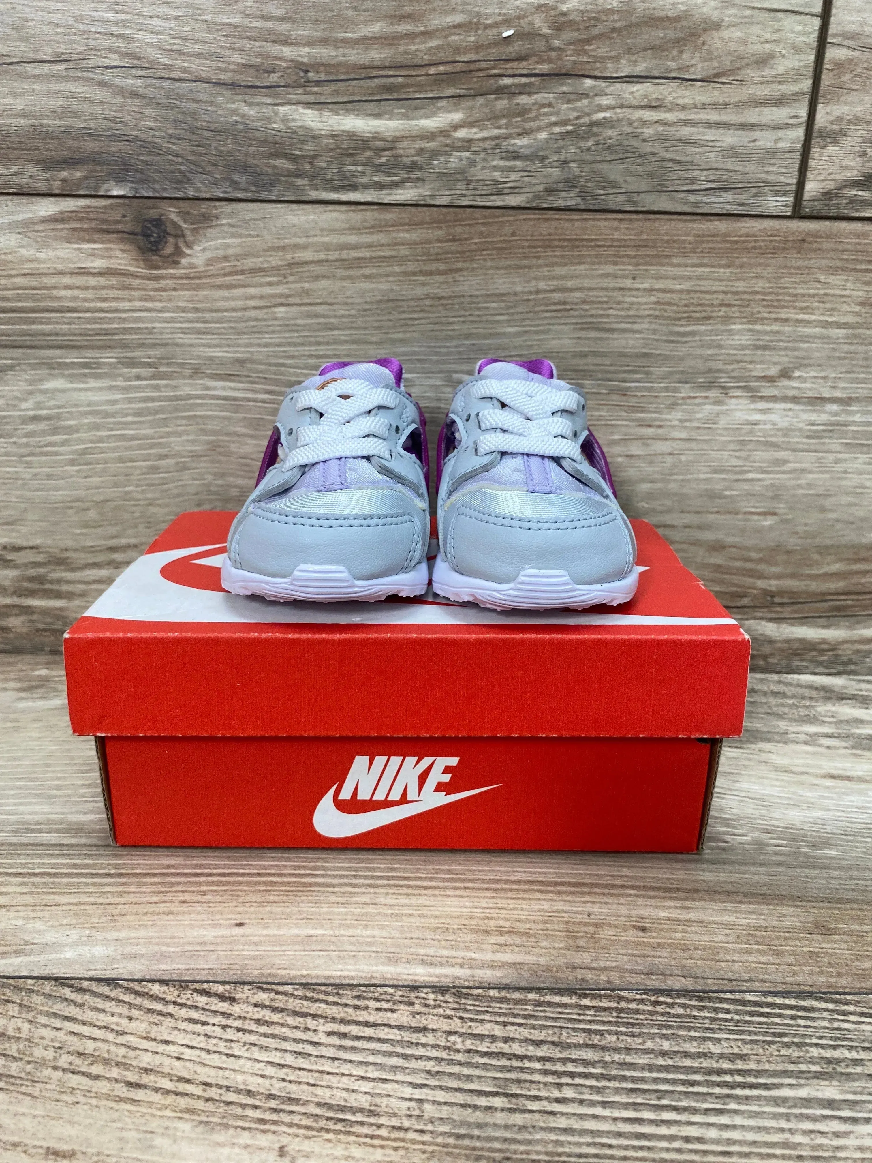 NEW Nike Huarache Run TD 'Pure Platinum Violet Frost' Sneakers sz 2c-