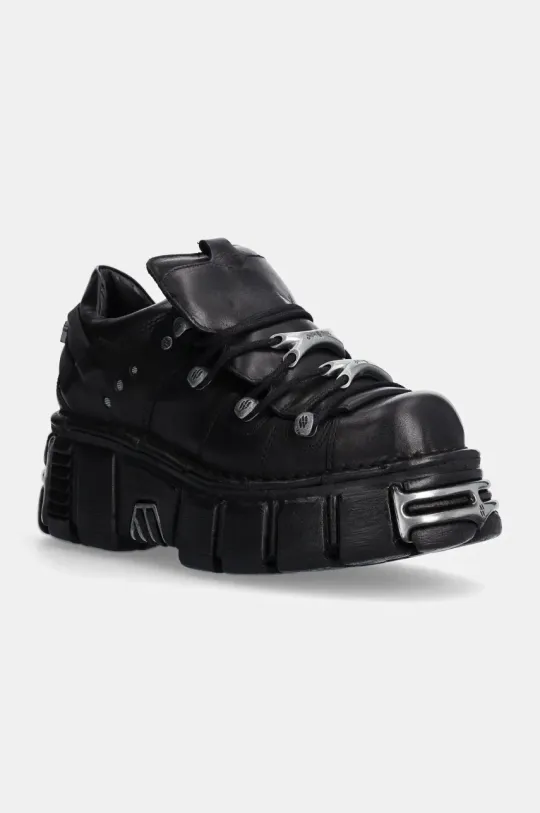 New Rock leather sneakers black color M-120N-S26