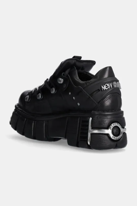 New Rock leather sneakers black color M-120N-S26