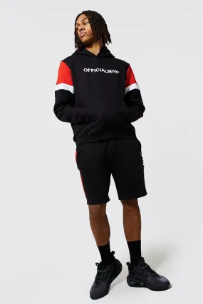 Official Man Colour Block  Short Tracksuit