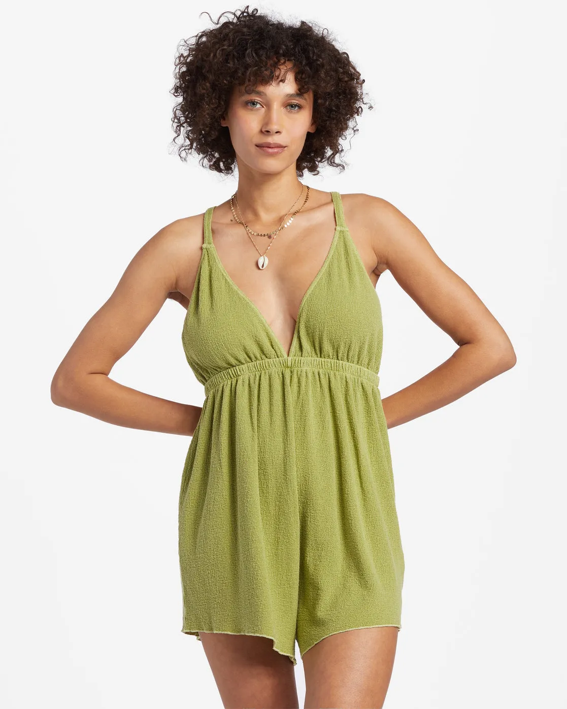 On Vacay Romper Cover Up - Palm Green