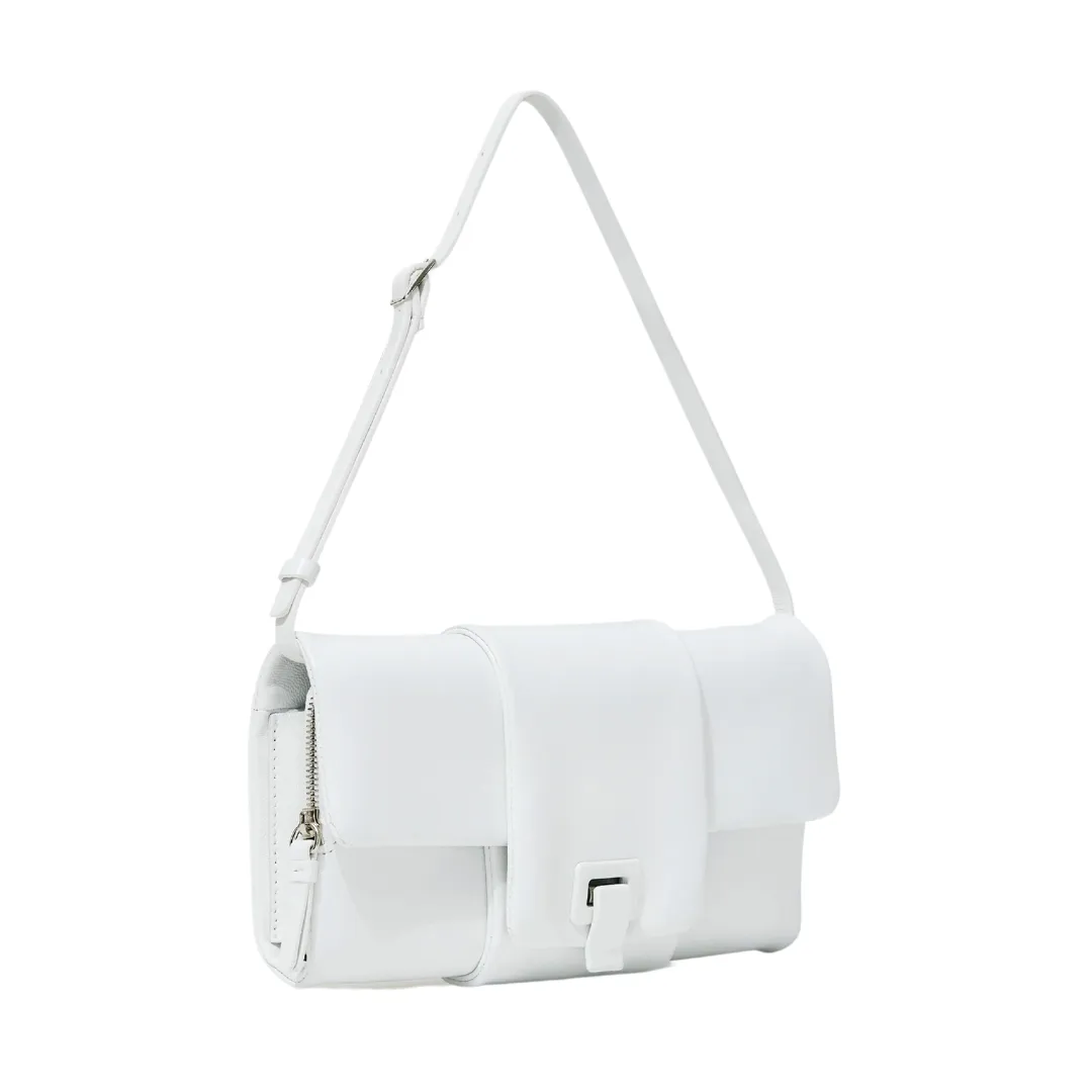 Optic White Flip Shoulder Bag