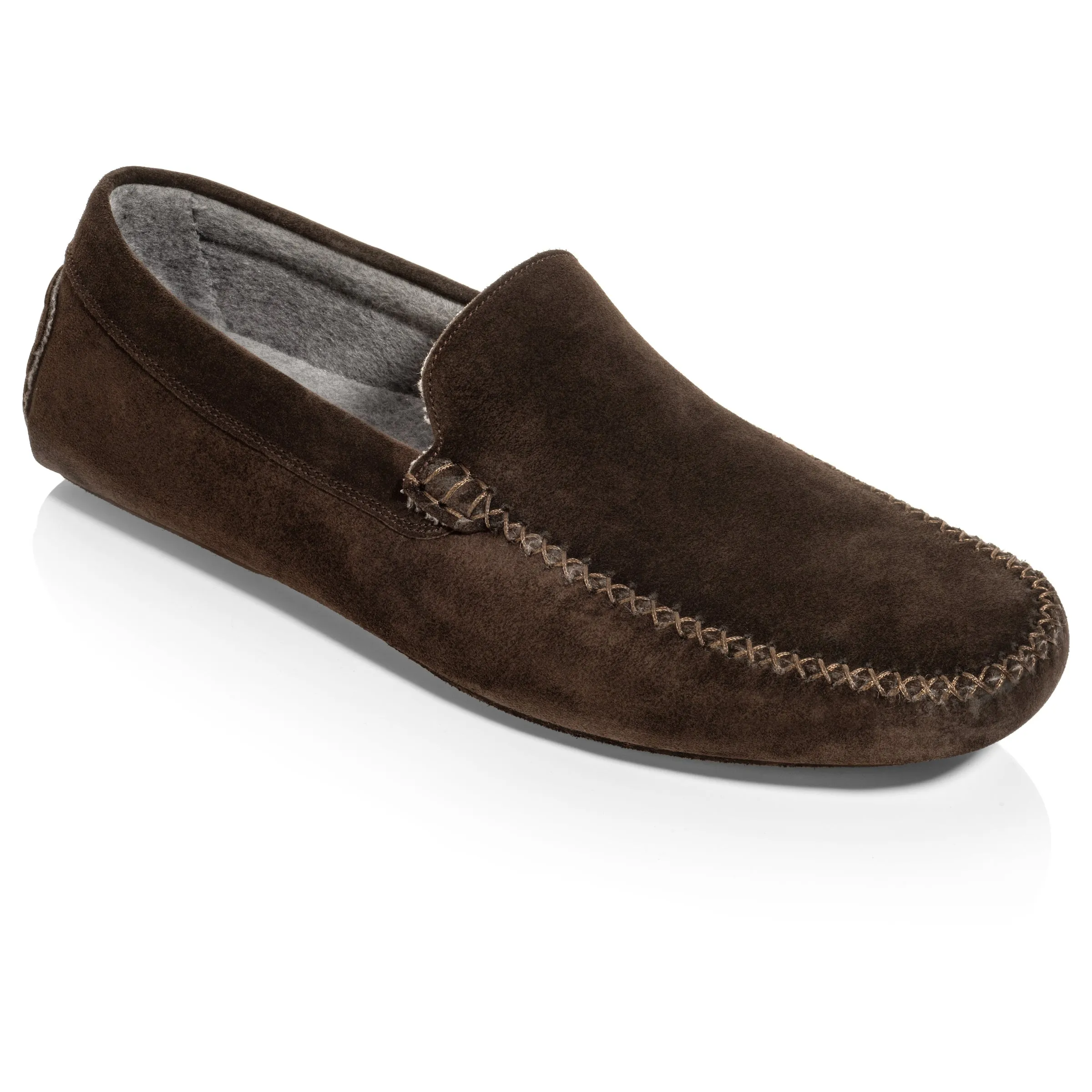 O’Reilly Chocolate Suede & Cashmere Slipper