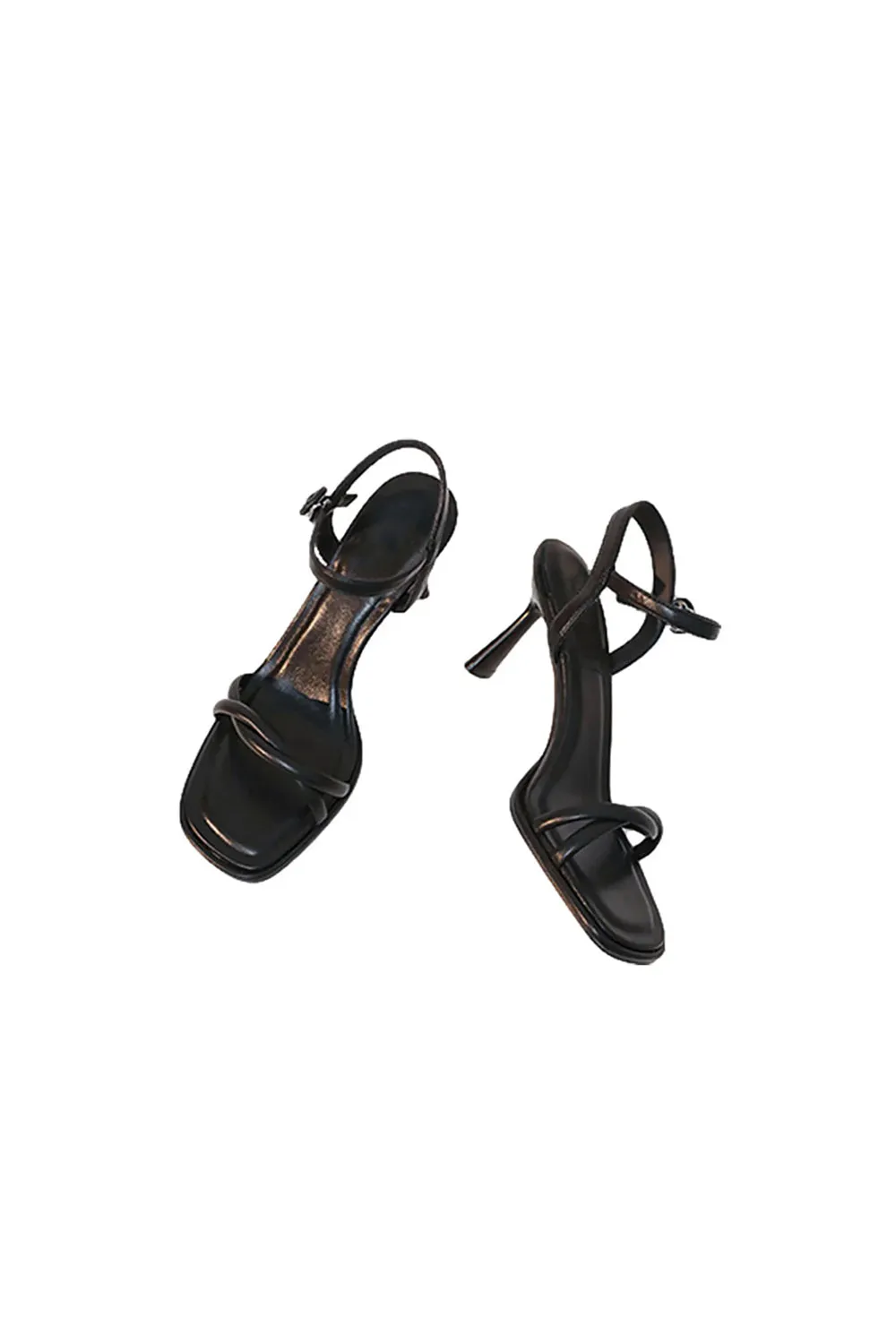 Outdoor Microfiber Leather Sandals Peep Toe Stiletto Heel Fashion Shoes With Buckle Braided Strap