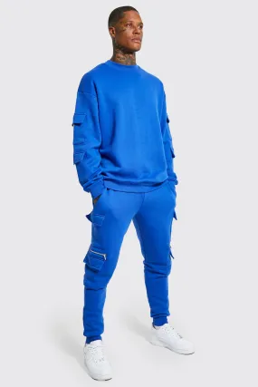 Oversized Cargo Sweatshirt Tracksuit