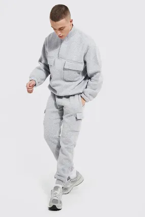 Oversized Half Zip Cargo Funnel Tracksuit