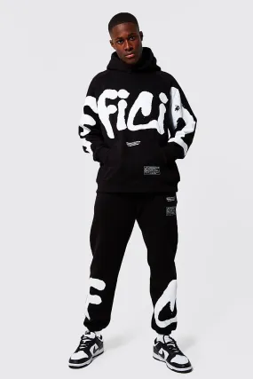 Oversized Official Graffiti Text Tracksuit