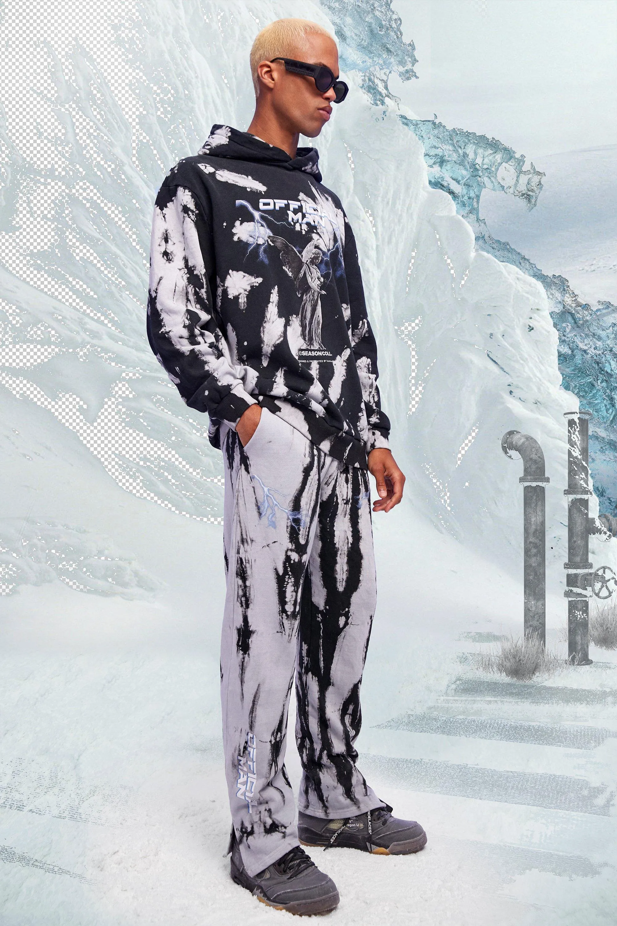 Oversized Official Man Tie Dye Tracksuit | boohooMAN UK