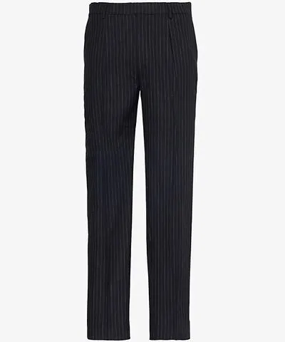 PAIGE Mens Onyx Stripe Shultz pinstripe straight-leg cotton-blend trousers