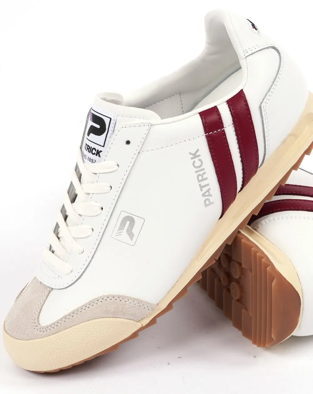 Patrick Vintage Trainers Off White/Burgundy