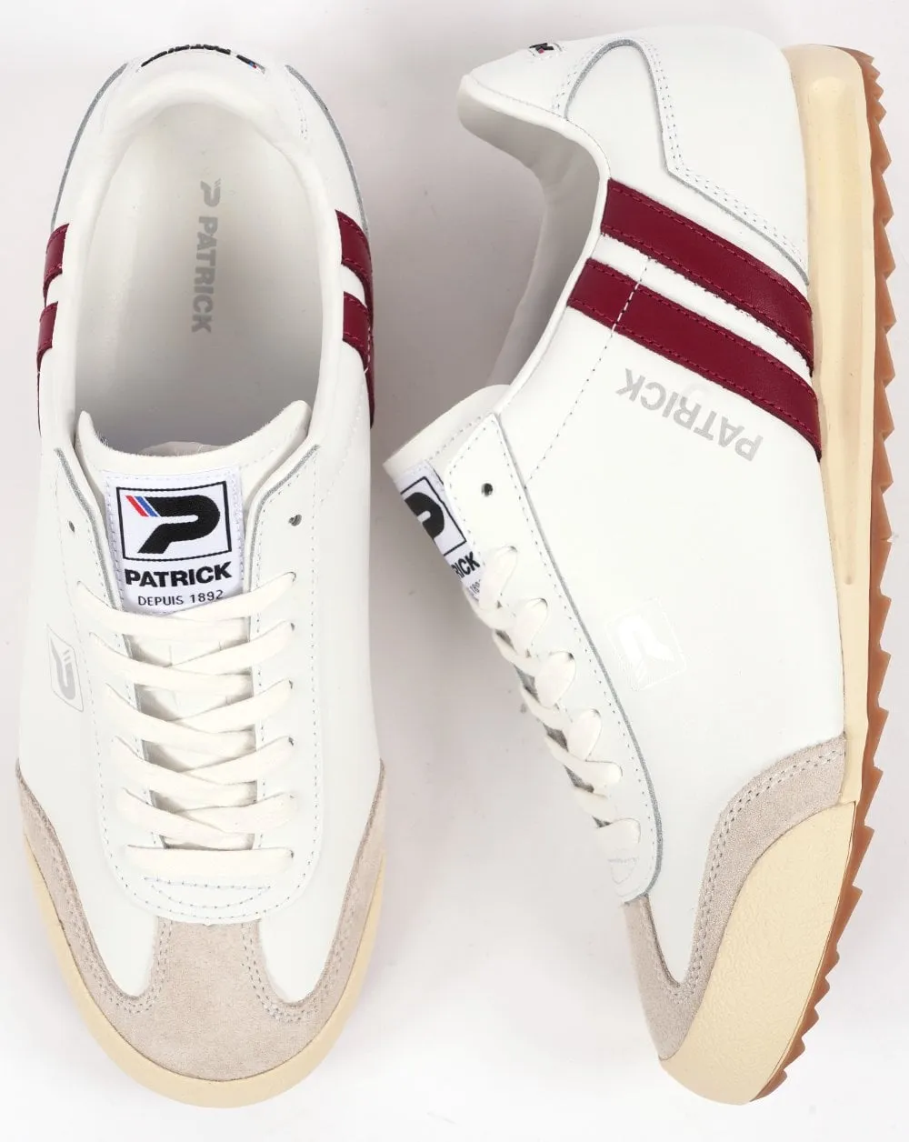 Patrick Vintage Trainers Off White/Burgundy