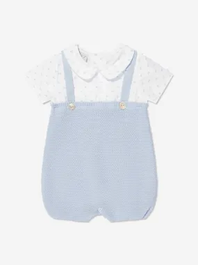 Paz Rodriguez Baby Boys Dugaree Romper in Blue