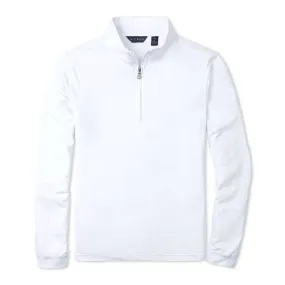 Performance Tech Jersey Knit Zip-Mock Pullover in White by Scott Barber