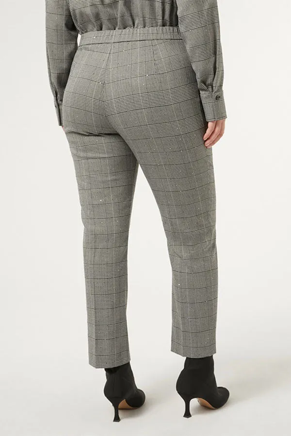 Persona (by Marina Rinaldi) NAVONA BLACK PRINCE OF WALES TROUSERS