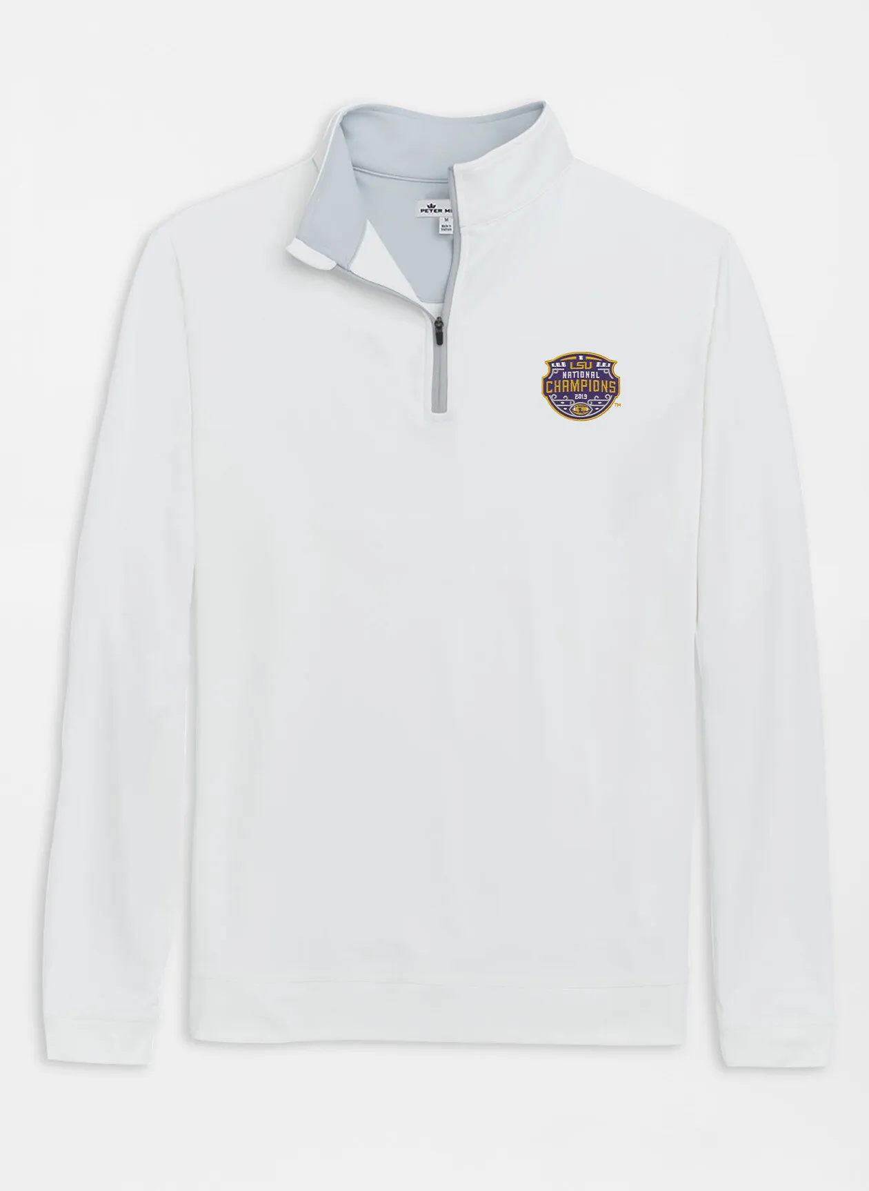 PETER MILLAR LSU 'NATIONAL CHAMPIONSHIP' PERTH PULLOVER- WHITE