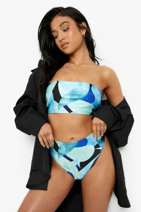 Petite Bandeau Abstract Printed Bikini