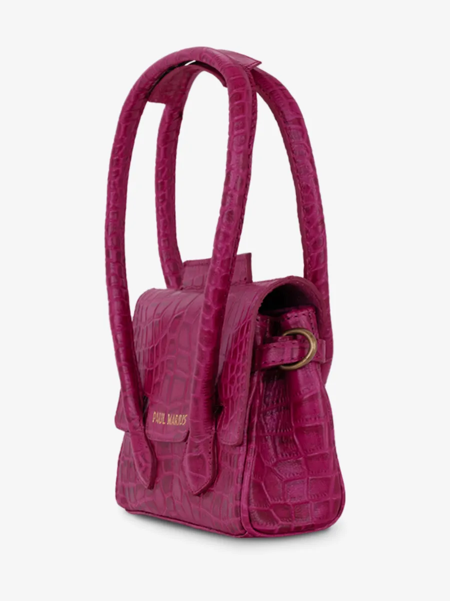 Pink Leather Handbag for Women - Colette XS Alligator Tourmaline | PAUL MARIUS