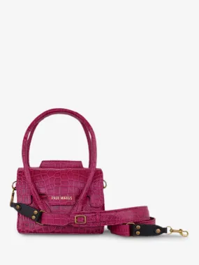 Pink Leather Handbag for Women - Colette XS Alligator Tourmaline | PAUL MARIUS