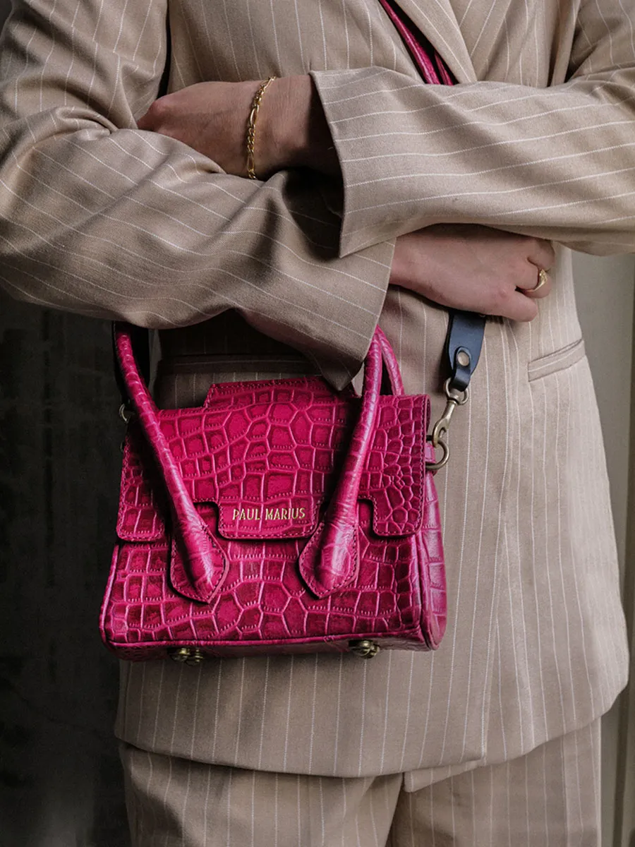 Pink Leather Handbag for Women - Colette XS Alligator Tourmaline | PAUL MARIUS