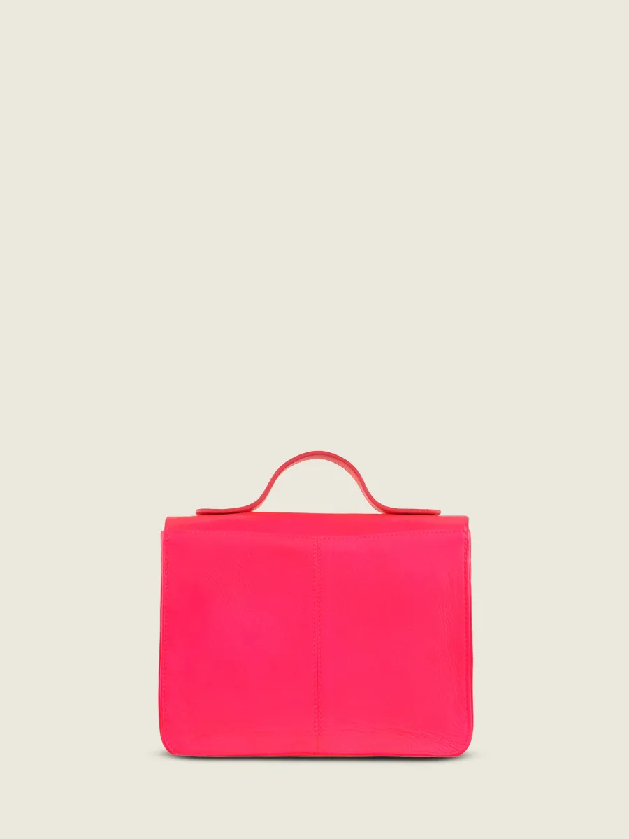 Pink Leather Handbag for Women - Mademoiselle George Neon Pink | PAUL MARIUS