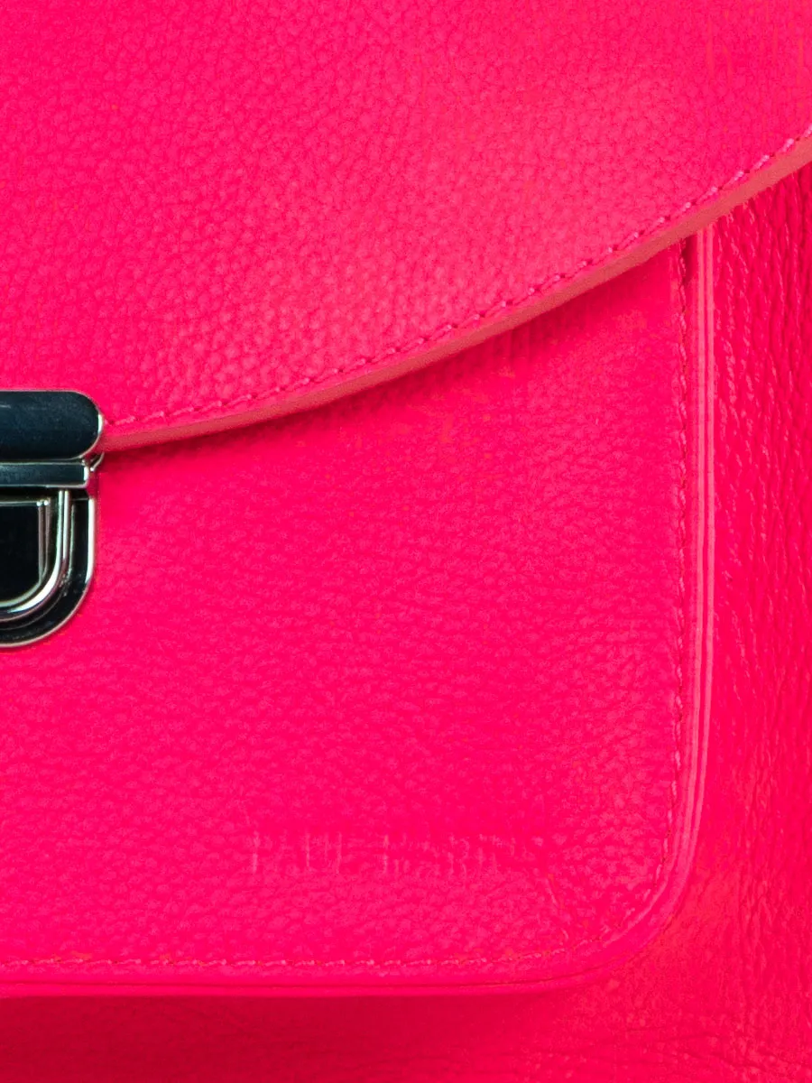 Pink Leather Handbag for Women - Mademoiselle George Neon Pink | PAUL MARIUS