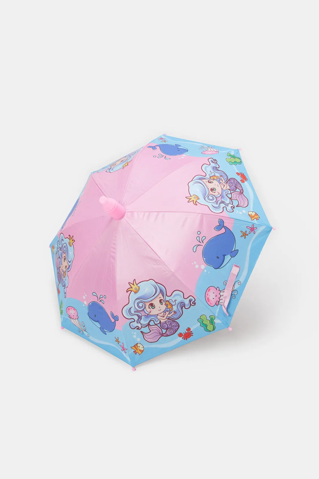 Pink Whale Printed Foldable Umbrella