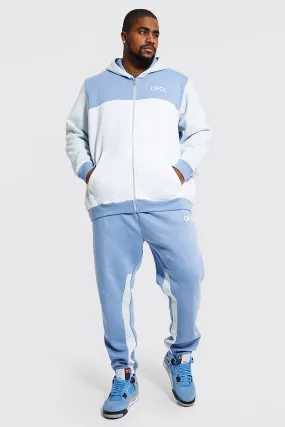 Plus Ofcl Colour Block Zip Hooded Tracksuit