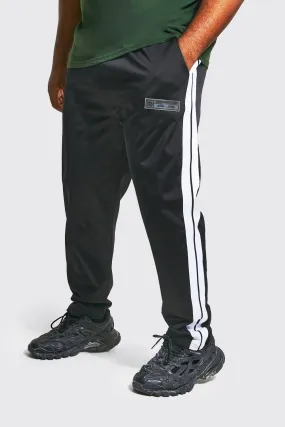 Plus Slim Fit Tricot Joggers With Side Tape | boohooMAN UK