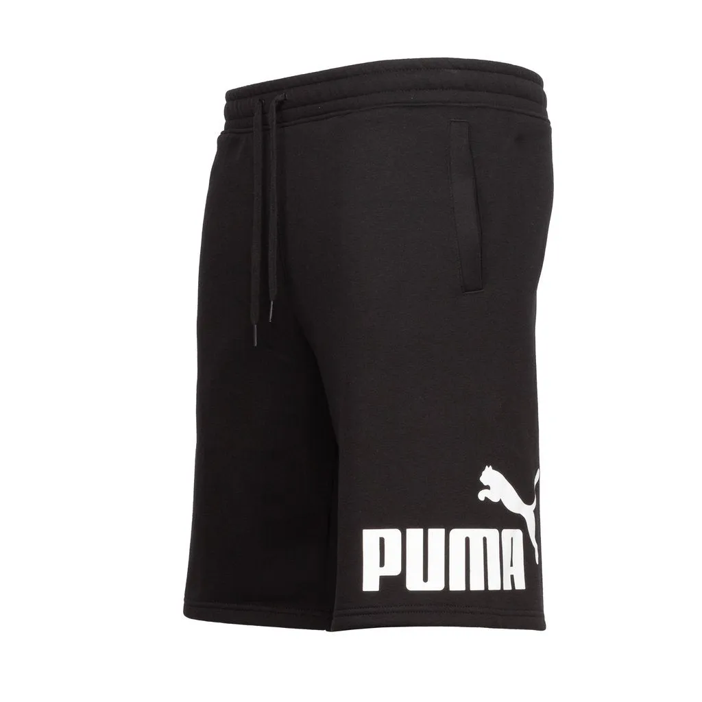 PUMA BIG FLEECE LOGO 10  SHORTS - Men’s- BLACK -PUMA WHITE