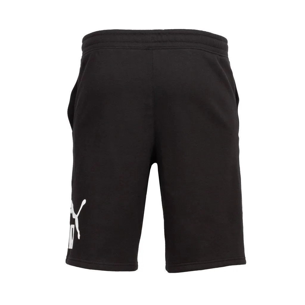 PUMA BIG FLEECE LOGO 10  SHORTS - Men’s- BLACK -PUMA WHITE