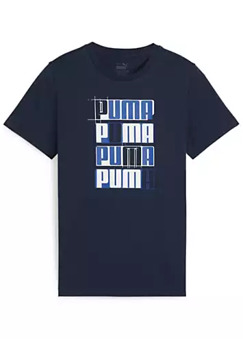 Puma Kids Logo Print T-Shirt | Grattan