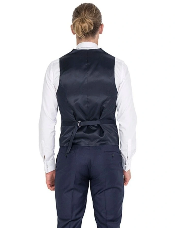 Pure Wool Tailored Lounge Vest in Navy