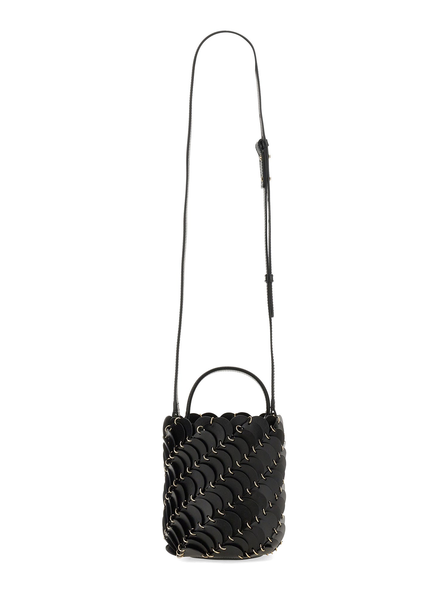 RABANNE    PACO SMALL LEATHER BUCKET BAG