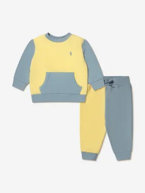 Ralph Lauren Baby Boys Colourblock Tracksuit in Yellow