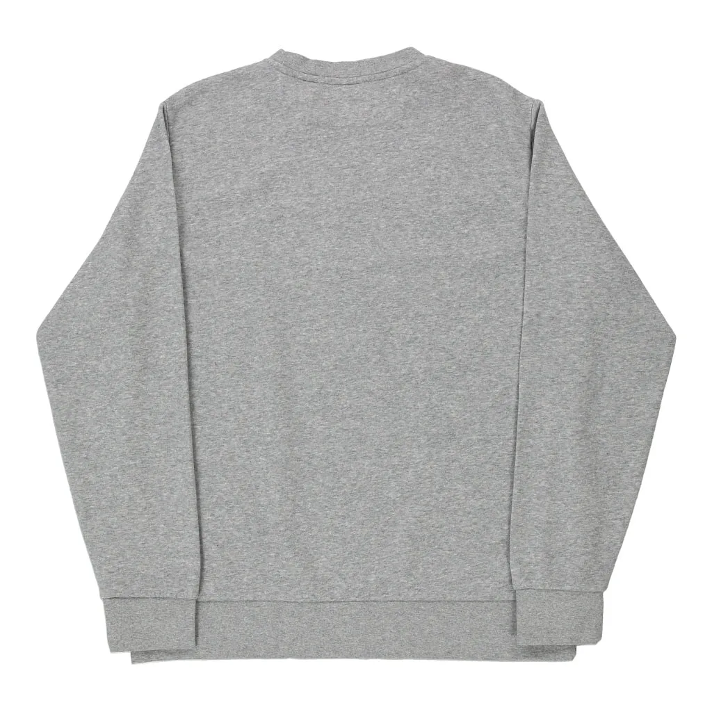 Reebok Spellout Sweatshirt - Large Grey Cotton