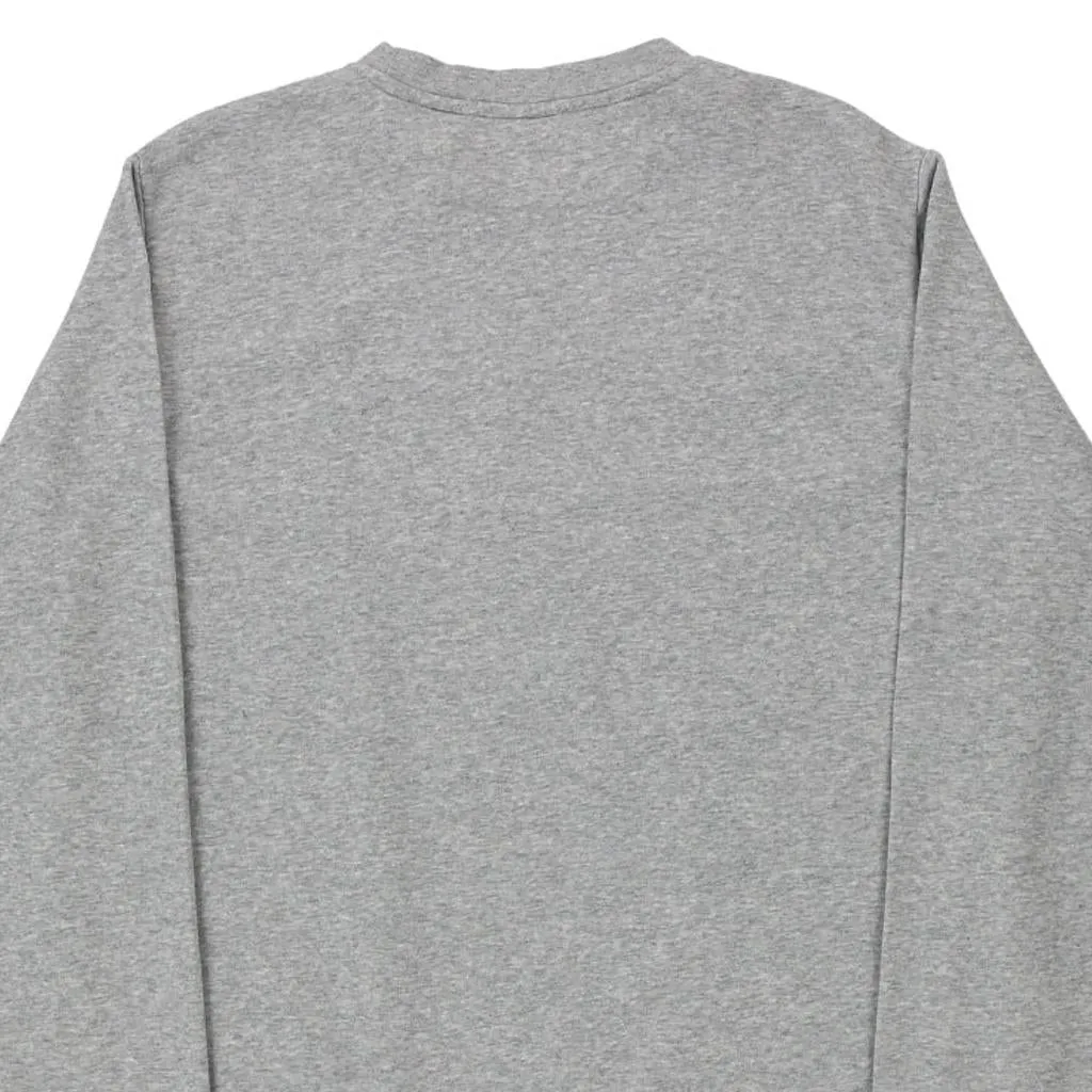 Reebok Spellout Sweatshirt - Large Grey Cotton