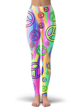 Retro Peace Symbol Leggings