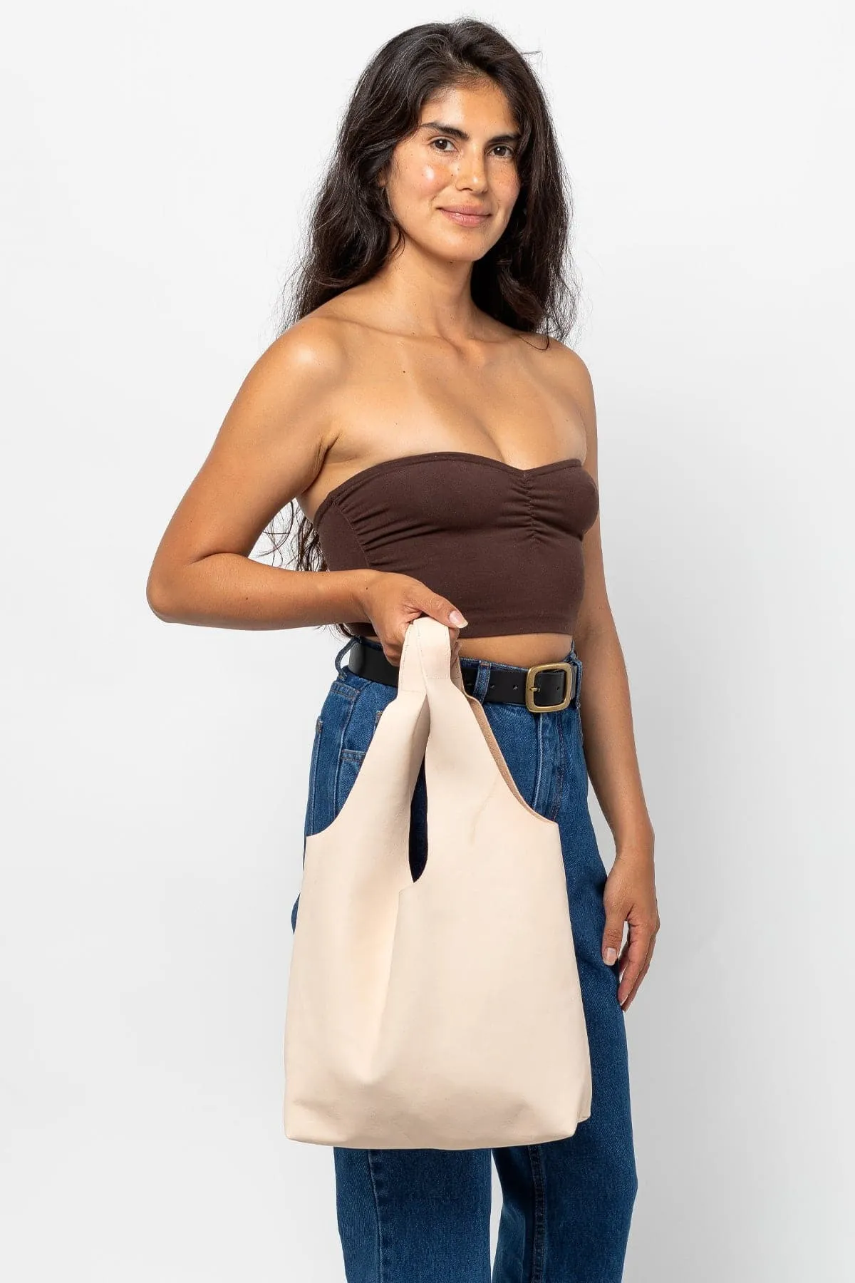 RLH3406 - Monochromatic Leather Shopping Bag