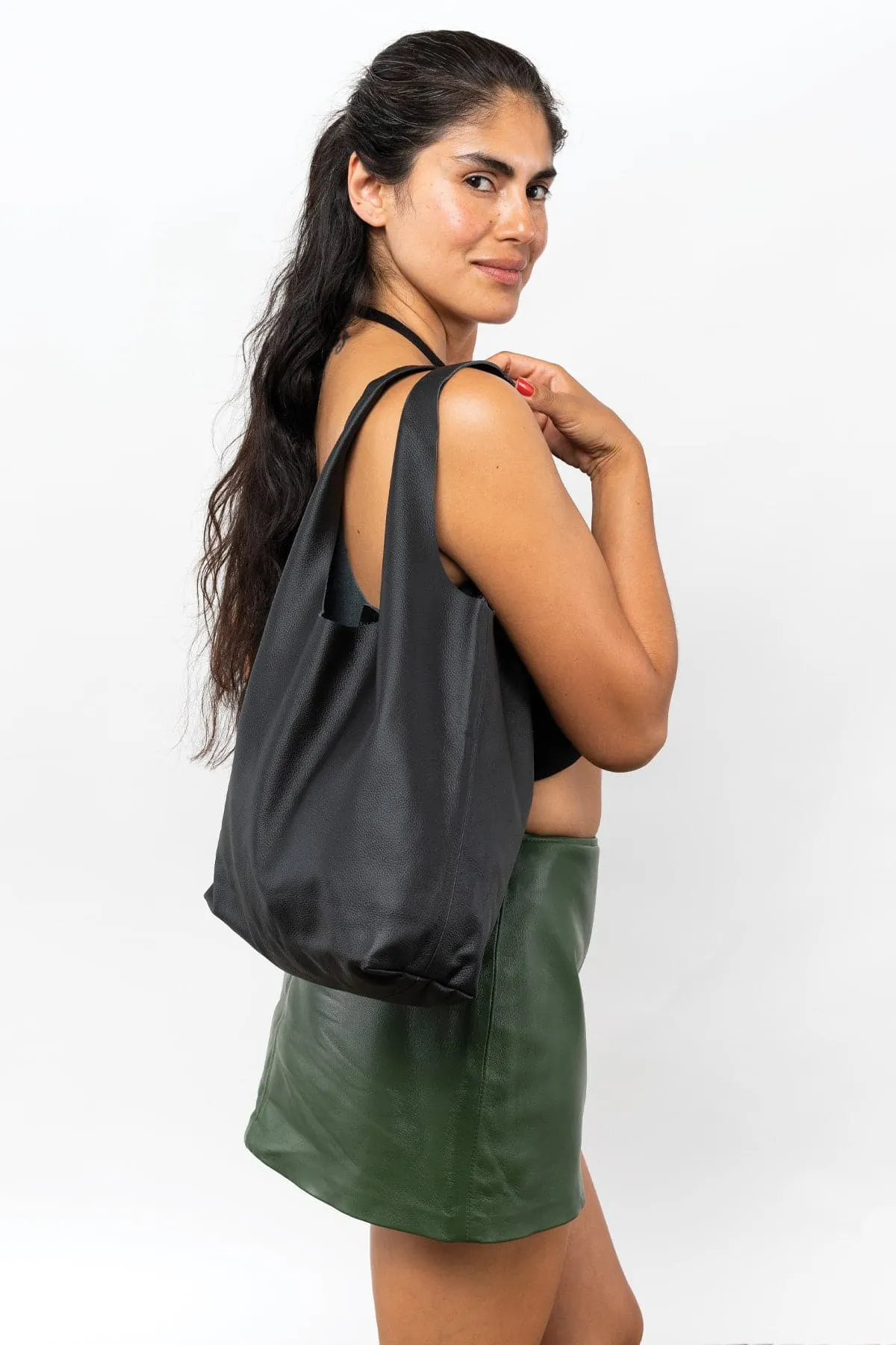 RLH3406 - Monochromatic Leather Shopping Bag